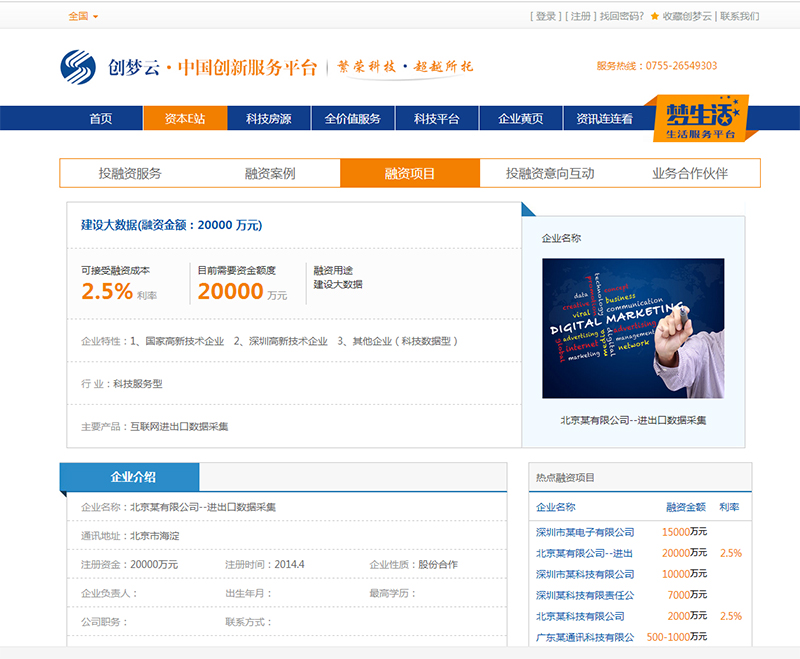 某中國創(chuàng)新服務(wù)平臺二期項目--全國及13個城市房源信息、資訊管理